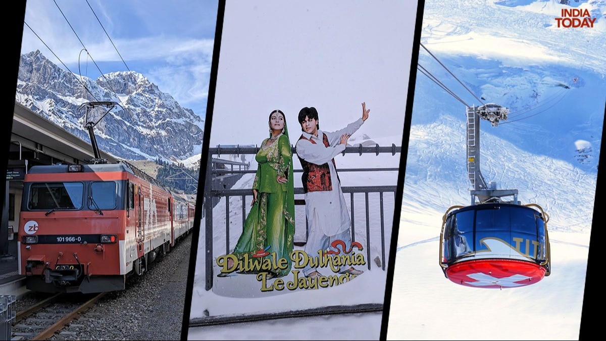 Engelberg in Switzerland is the gateway to Mt Titlis, where lifesized cutouts of Shah Rukh Khan and Kajol greet you. Photos: Ananya Bhattacharya, Getty Images