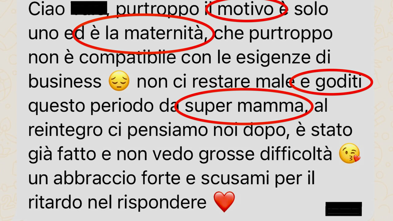 Semua pesan untuk memecat seorang wanita: "Nikmati periode ini"