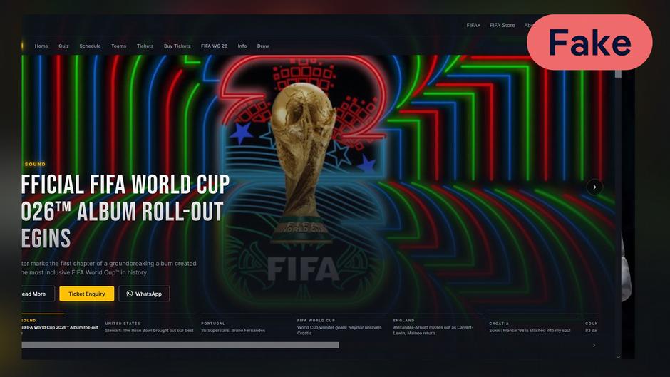 Cek Fakta: Toko tiket Piala Dunia FIFA ini palsu
